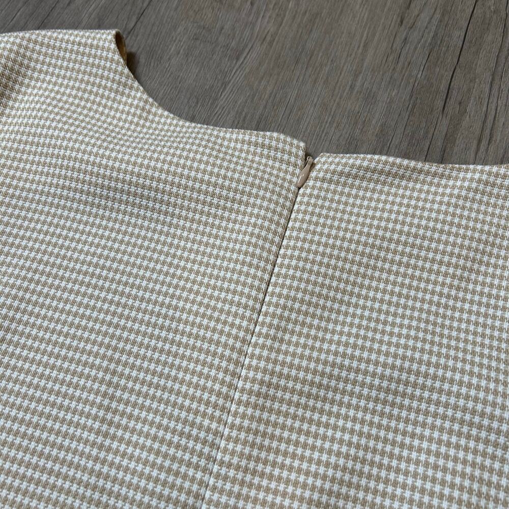 Ann Taylor Houndstooth Suit Set Beige Top Size 12 Pants Size 10 Office Chic - Picture 11 of 11